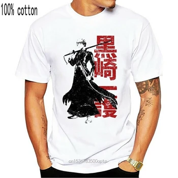 2020 Nueva Marca De Moda De Impresión De La Camiseta Masculina De La Marca Nueva De Bleach Ichigo Kurosaki Anime Del Manga De La Película Blanca De Algodón T Camisa Sizesfitted T
