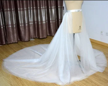 5 capas de tul Desmontable de novia de falda falda de Tul Desmontable falda de la falda Vestido de Bola de la boda accessorry decoración de Cristal de tren