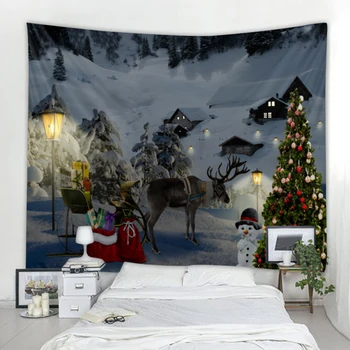 La navidad tapiz de Navidad elk árbol de Navidad para colgar en pared tapices de las decoraciones de las Fiestas artículos para el hogar decoración de gran manta