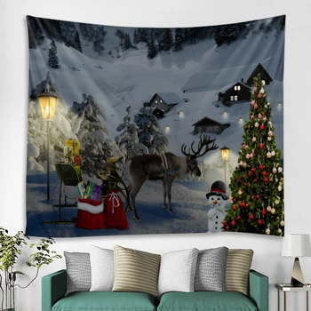 La navidad tapiz de Navidad elk árbol de Navidad para colgar en pared tapices de las decoraciones de las Fiestas artículos para el hogar decoración de gran manta