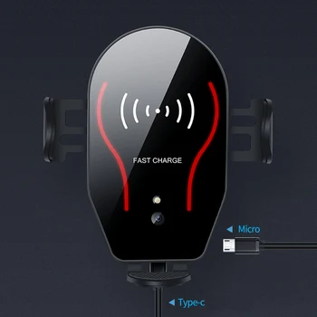 Qi Coche Cargador Inalámbrico Para el iPhone Xs Max Xr X Samsung S9 S10 Inteligente de Infrarrojos Rápida conexión wi-fi de Carga de Teléfono para Coche Titular de Montaje