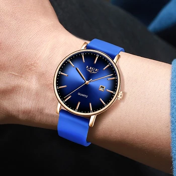 Nueva Moda Creativo de Relojes para Hombre LIGE parte Superior de la Marca de Lujo de la Correa de Silicona de Cuarzo Reloj de los Deportes de la prenda Impermeable del Reloj de los Hombres y las Mujeres del Reloj