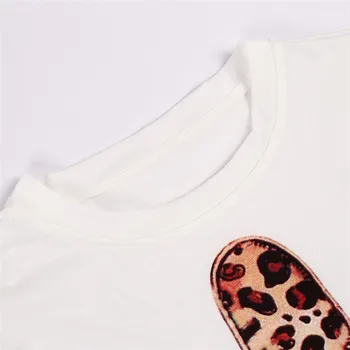 Leopardo de Cactus de Impresión de la Camiseta de las Mujeres de la camiseta Blanca 2019 Tops Camiseta de la Moda de Manga Corta Camisetas de Ropa de Mujer Camiseta Mujer Camisetas