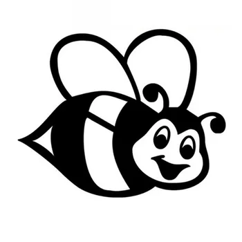Etiqueta Engomada del coche Bumblebee de dibujos animados etiqueta Engomada del Coche del Coche de la Cubierta Raspado Ventana de Vidrio Decorativo de Calcas de los Accesorios del Coche Negro/Blanco,10 cm*8 cm