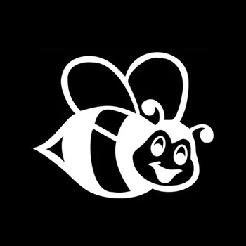 Etiqueta Engomada del coche Bumblebee de dibujos animados etiqueta Engomada del Coche del Coche de la Cubierta Raspado Ventana de Vidrio Decorativo de Calcas de los Accesorios del Coche Negro/Blanco,10 cm*8 cm