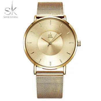 SHENGKE de la Marca Superior de las Señoras Reloj de Pulsera de las Mujeres de los Relojes de Moda de Oro Relojes de las Mujeres de SK Reloj de la Mujer relogio feminino reloj mujer