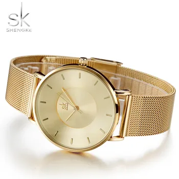 SHENGKE de la Marca Superior de las Señoras Reloj de Pulsera de las Mujeres de los Relojes de Moda de Oro Relojes de las Mujeres de SK Reloj de la Mujer relogio feminino reloj mujer