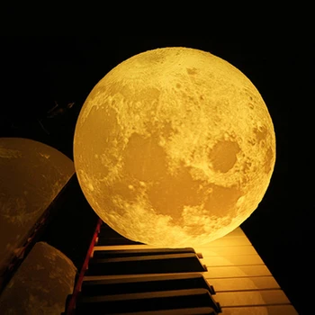 12/15/18cm la Impresión 3D de la Luna de la Lámpara Creativa de la Luna Luz de LED RGB Luz de la Luna Batería Colorida Regalo Perfecto de la Noche la Luz de la Luz Lunar