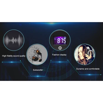 Auriculares Bluetooth Inalámbrico de auriculares Estéreo de Auriculares con Micrófono Auriculares Micro-Ranura para Tarjeta SD Radio FM Para el Teléfono y la PC