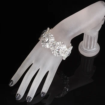 Encantador, de lujo de la joyería de la boda para las novias de perlas de cristal austriaco brazaletes de las pulseras para las mujeres del partido de la joyería de la moda E015