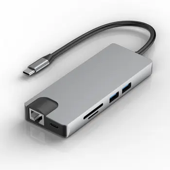 9 en 1 Tipo-C a la entrada HDMI de la estación de acoplamiento de Doble monitor de la estación de acoplamiento para Apple accesorios de ordenador MacBook adaptador