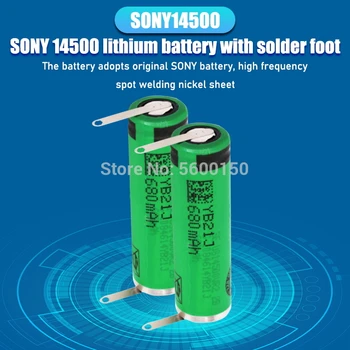 US14500VR2 14500 Sony 3.7 V AA 680mAh Baterías de li-ion Con Soldadura cepillo de dientes eléctrico máquina de afeitar de Pelo clipper Recargable de células