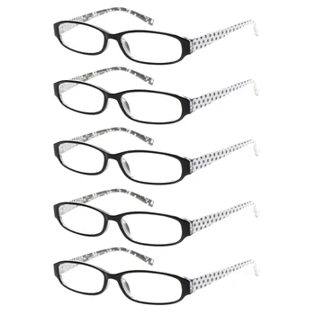 Pack de 5 Gafas de Lectura para los Hombres y Mujeres Bisagra de Resorte oval marcos de colores a los lectores de la calidad de los anteojos