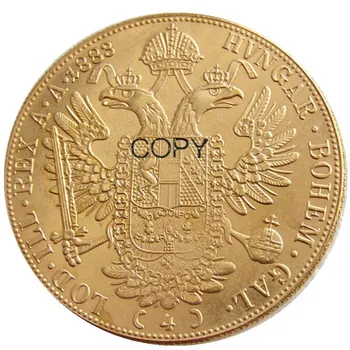 (1872-1899) Austria Diferentes Fechas de los Habsburgo, 4 Ducados - Franz Joseph I de Diámetro de 40 mm, Real Chapado en Oro, Monedas de COPIA