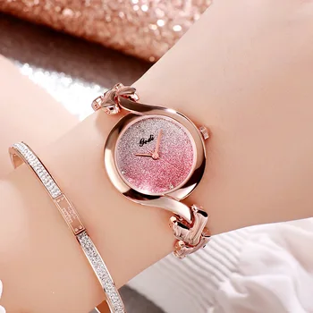 GEDI Personalidad de la moda de la Señora Pulsera de Cuarzo Reloj de Oro Rosa de Mujer reloj de Pulsera de Ocio de las Mujeres Reloj de Vestir Reloj Caliente de la venta