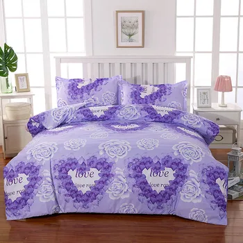 Purple Rose Patrón de la ropa de Cama Multi-tamaño de la Hoja de Cubierta de Edredón funda de Almohada de una Sola Pieza de ropa de Cama Sola Persona Doble funda de Edredón