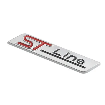 3X Metal Cromado Negro Mate STline ST línea del Coche Insignia Emblema Auto de calcomanías 3D etiqueta Engomada de Emblema para el Ford Focus ST Mondeo