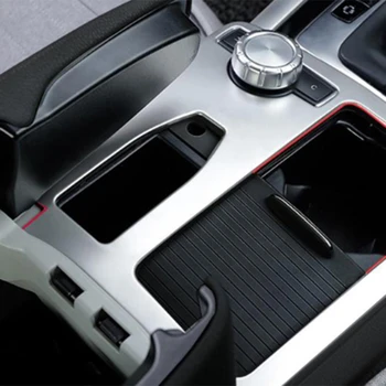Car Styling Interior de Acero Inoxidable de la etiqueta Engomada de Taza de Agua Panel de soporte de la Decoración de ajuste para Mercedes Benz Clase C W204 2009-Lhd