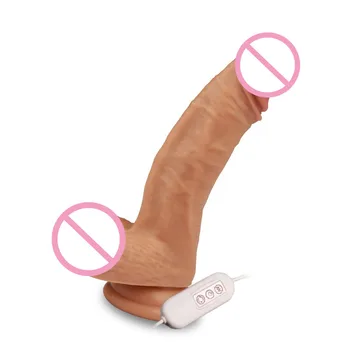 Gran Falo Realista Consolador Vibrador USB Rotación Vibración Suave Polla Con la Taza de la Succión del Pene Juguetes Sexuales para Mujeres Adultos Productos