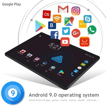 Nueva Llegada de 10,1 pulgadas Octa Core Tablet Pc Android 9.0 Mercado de Google 4G LTE de la Llamada de Teléfono de Doble SIM CE Marca de GPS Tabletas de WiFi 2.5 D Ficha