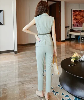 2020 moda de Verano de las mujeres de Dos piezas y Conjuntos OL blusa tops + pantalones de traje de 2 piezas de conjuntos de
