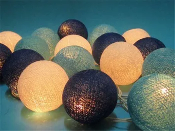 LED de batería de tono azul oscuro bola de algodón de la cadena de gairy las luces, la casa de la fiesta de la boda decoración del patio