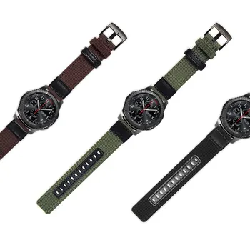 22 mm O 20 mm de Tejido de Nylon+Banda de Reloj de Cuero Correa Para Samsung Gear S3 Deporte Huawei Watch 2 con el Rápido Desprendimiento Pin de correas de relojes