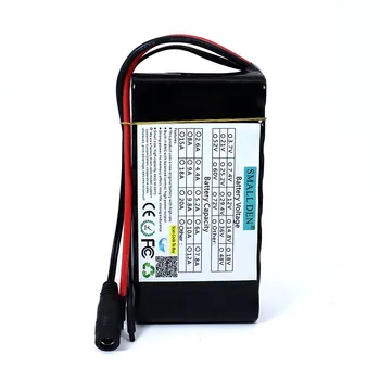 SMALLDEN 12v 6.8 Ah 6800mAh 18650 Batería de Litio Recargable de baterías de BMS para el Monitor de luces de emergencia +12.6 v 1A Cargador