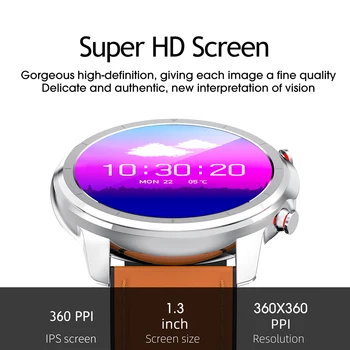 LEMFO LF26 1.3 Pulgadas Full Touch 360*360 Amoled HD de Pantalla de Reloj Inteligente Hombres Bluetooth 5.0 Clima de la Cara del Reloj Smartwatch Para Android