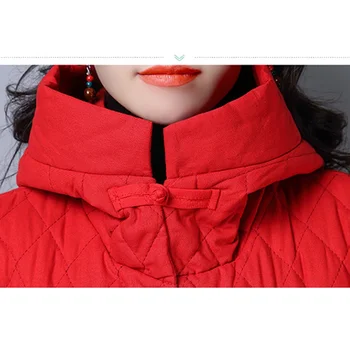 2020 Nuevo Invierno Abrigo de Mujer Retro abrigo con Capucha de la Placa de la Hebilla Plus Cazadora de Algodón Abrigos de Mujer Ropa de Abrigo