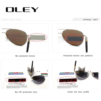 OLEY de la Marca de los Hombres de Gafas de sol Polarizadas Clásico Piloto de Gafas de los Hombres Recubrimiento de Espejo Gafas de oculos Macho Gafas Accesorios Para Mujeres