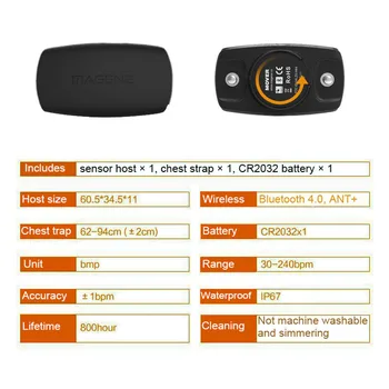 Magene H64 Empresa De Mudanzas Bluetooth4.0 ANT + Sensor de Frecuencia Cardiaca de GARMIN Compatible Bryton IGPSPORT Equipo que Ejecuta Bicicleta Monitor de Ritmo Cardíaco