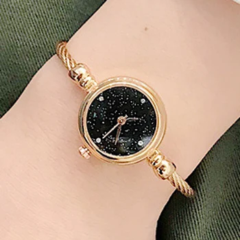 Moda Exquisita Pequeños Relojes de las Mujeres de color Marrón Brazalete de Relojes Casual de Cuarzo relojes de Pulsera Baratos Precio Dropshipping reloj mujer 2020