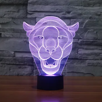[Siete de Neón]Envío gratuito león Acrílico 7Colors Lámpara de Escritorio 3D de la Lámpara de la Novedad Led Luz de la Noche Halcón milenario de la Luz