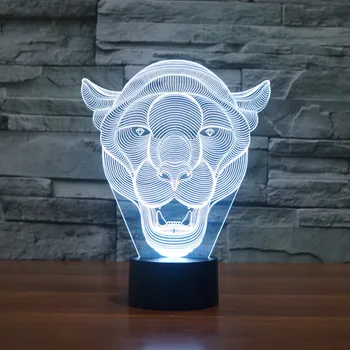 [Siete de Neón]Envío gratuito león Acrílico 7Colors Lámpara de Escritorio 3D de la Lámpara de la Novedad Led Luz de la Noche Halcón milenario de la Luz
