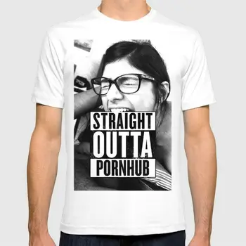 Mia Khalifa Straight Outta Nuevos Hombres de la Moda de camisetas de Algodón Camisetas de Hombre de Tela Orgullo De La Criatura Camisetas
