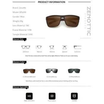 ZENOTTIC TR90 Gafas de sol Polarizadas de los Hombres Cuadrados de Espejo de Recubrimiento de la Protección UV400 Gafas de Sol de las Gafas de Mujer de Conducción Tonos Gafas