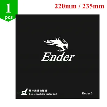 1pcs 220mm / 235 mm negro de la cama caliente de la Impresora 3D etiqueta Engomada de Construir la Hoja de la placa de construcción de la cinta Para Creality ENDER-3 ENDER-3S con 3M de nuevo