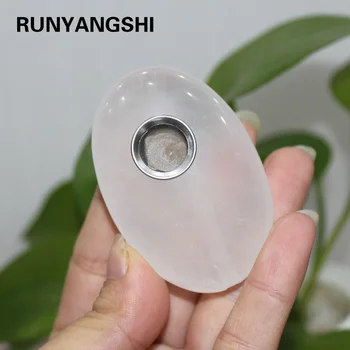 Runyangshi 1pc claro Natural de cuarzo tallado a mano de cristal blanco de la piedra pipas humeantes de malezas tabaco de pipa
