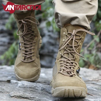 La ANTÁRTIDA Trekking Senderismo Zapatos de los Hombres del Ejército Militar de Combate Táctico de Trabajo de Cuero de Deporte Botas de Montaña Impermeables Zapatillas de deporte de las Mujeres