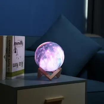La Impresión en 3D de la Luna de la Lámpara Galaxy Luz de la Luna de Niños Luz de la Noche 16 de Cambio de Color, Táctil y Control Remoto de la Galaxia de la Luz como Regalos