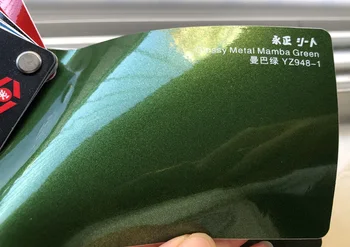 1.52*20M/Rollo Nuevo Mamba Verde Brillo Metálico Brillante Envoltura de Vinilo Para Coche Entero Envoltura que Cubre la Lámina