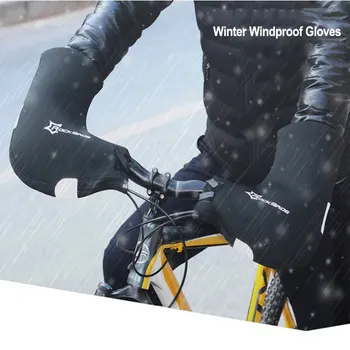 ROCKBROS Guantes de Invierno de Ciclismo MTB Carretera Bicicleta Caliente Completo Dedo Guantes a prueba de viento Impermeable para Hombre de la Bicicleta del Manillar Mitones