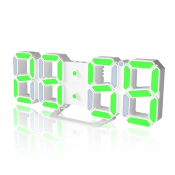 3D LED Digital Reloj Electrónico reloj despertador Creativo en Tres Dimensiones de la Pared Reloj de Escritorio de la Temperatura de la Fecha de Repetición de alarma Reloj Electrónico