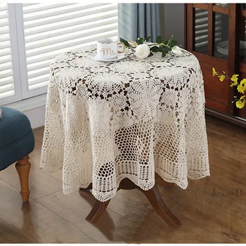 Super Elegante mesa de fundas Nórdicas pastoral mantel de encaje de ganchillo cuadrados manteles servilletas Comedor mesa de navidad de tela venta