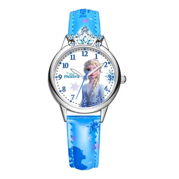 Original de Disney Congelado II de los Niños del Reloj de Diamantes de la Corona de la Princesa de la Serie Reloj de Doble Patrón Reloj de Cuarzo Movimiento de la marca