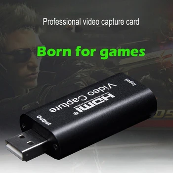 Portátil USB 2.0 de Audio de la Tarjeta de Captura de Vídeo HD de 1 vía HDMI a USB 2.0 1080P Mini Tarjeta de Adquisición de Convertidor Equipo de Apoyo