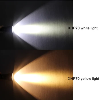 XHP70 XHP50 Buceo linterna LED 4200 Lúmenes de color amarillo / blanco luz táctica submarino de la lámpara impermeable de la antorcha