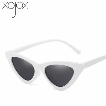XojoX Sexy Cat Eye Gafas de sol de las Mujeres de la Moda de Pequeño Triangular Transparente Gafas de Sol de las Señoras de Negro Vintage Leopard Gafas UV400