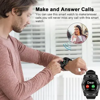 Impermeable Reloj Inteligente de los Hombres con Cámara Bluetooth Smartwatch Podómetro Monitor de Ritmo Cardíaco de la Tarjeta Sim reloj de Pulsera